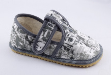 Barefoot prezuvky Beda - užší typ sivé nápisy, 00
