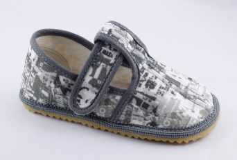 Zvětšit Barefoot prezuvky Beda - užší typ sivé nápisy, 00